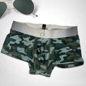 Calvin Klein Low Rise Trunks CK Logo Stretch Underwear Green Camo  Mens Size S